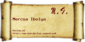 Mercsa Ibolya névjegykártya